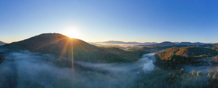 Aerial view of McDowell County, North Carolina