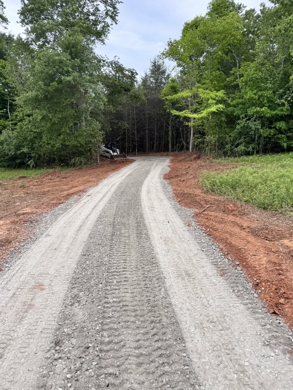 Finished Gravel Driveway Curve β Platinum Construction & Crane